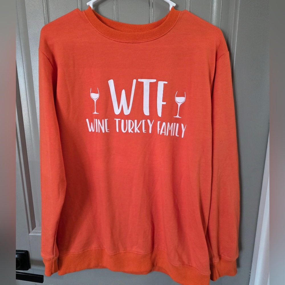 Womans Medium Orange Sweatshirt For Thanksgiving